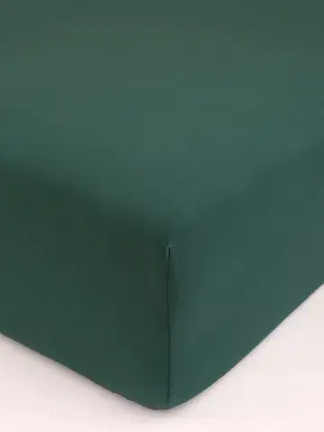Plachty MKLozkoviny.sk Jersey plachta s elastanom Deluxe 160 × 200 cm – tmavozelená