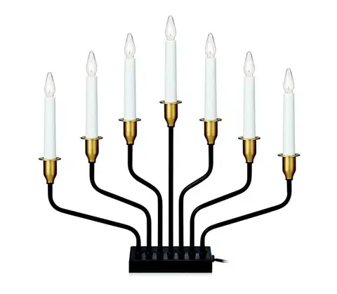 Vianočné dekorácie Markslöjd 703578 - Vianočný svietnik BROSA 7xE10/3W/230/34V čierna 703578