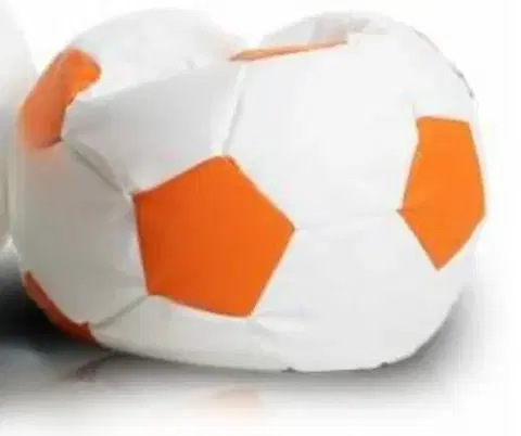Sedacie vaky a kocky Sedací vak malá bielo oranžová futbalová lopta TiaHome