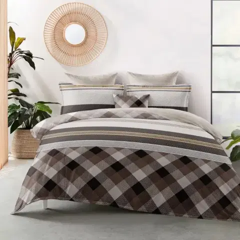 Obliečky 3 dielne Flanelové obliečky polycotton Aron 200x140cm+90x70cm TiaHome