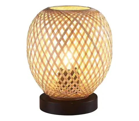 Lampy  Stolná lampa ZANZIBAR 1xE27/20W/230V pr. 18 cm bambus 329202