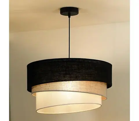 Svietidlá  - Luster na lanku TRIO 1xE27/15W/230V pr. 45 cm čierna/šedá/biela 604024