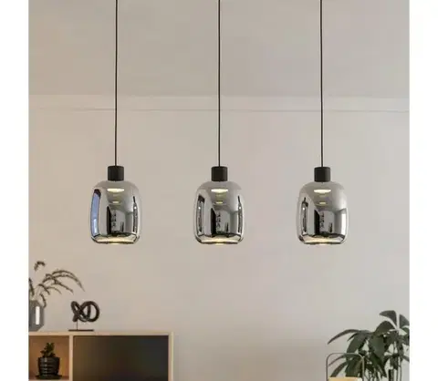 Svietidlá Eglo 901121-LED RGBW Stmievateľný luster na lanku MOLOCHIO-Z 3xLED/3,7W/230V šedá 901121