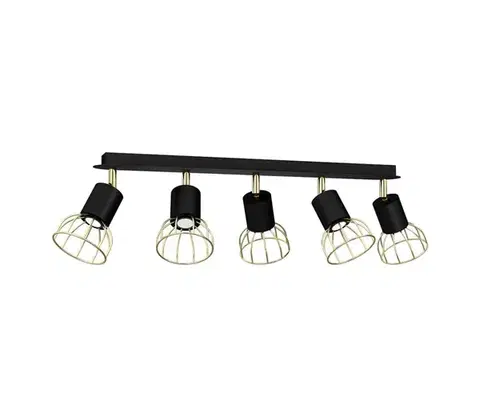 Svietidlá  Bodové svietidlo DANTE 5xGU10/25W/230V čierna/zlatá MLP7247