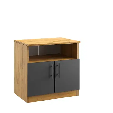Komody a skrinky KANTOR KIT skrinka do kancelárie N03-v80, antracit / dub Apalačský