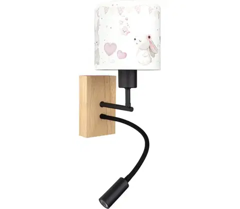 Svietidlá BRILAGI - LED flexibilná lampa BOBO WOOD 1xE27/25W/230V + LED/3W dubová/čierna/krémová/kráľovská modrá BG1564+BG5589