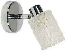 Bodové svetlá Chrómová nástenná lampa so skleneným tienidlom Trans