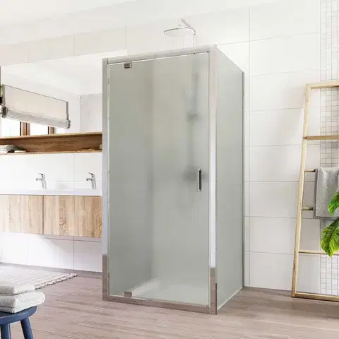 Sprchovacie kúty Mereo Sprchovací kút Lima, štvorec do priestoru U, pivotový, 80x80x80 cm, chróm ALU, sklo Point CK86812K