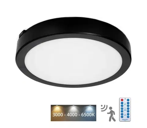 Svietidlá  LED Kúpeľňové stropné svietidlo so senzorom NAIROS LED/24W/230V IP65 čierna + DO KFN2X24WCZ