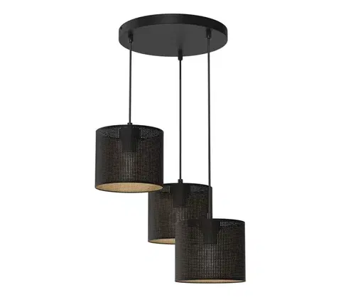Svietidlá  Luster na lanku LOFT SHADE 3xE27/60W/230V čierna/zlatá 5254