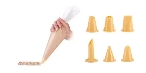 Formy na pečenie Tescoma zdobiace vrecko DELÍCIA 30 cm, 10 ks, 6 trysiek