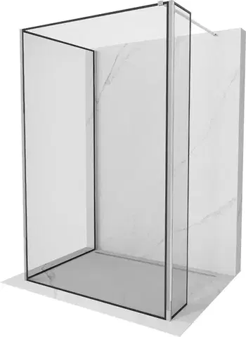 Sprchové dvere MEXEN/S - Kioto Sprchová zástena WALK-IN 100 x 70 x 30, čierny vzor, chróm 800-100-070-221-01-70-030