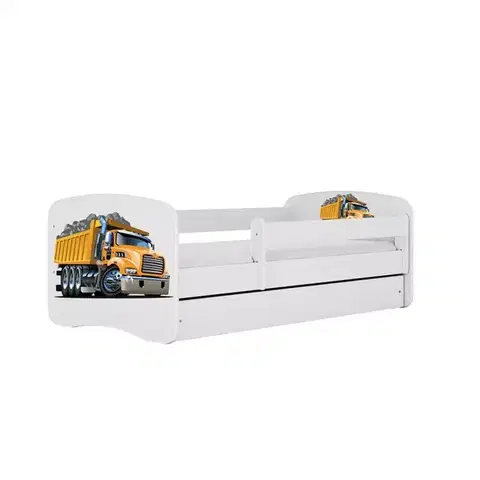 Postele pre dievčatá Detská Posteľ. Babydreams+Sz+M biela 80x160 - Nákladné auto