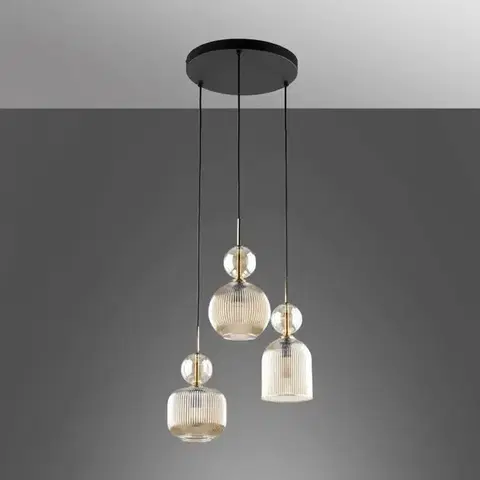 Lampy do obývačky Luster SOPHIA COGNAC 11041 AMBER PL3