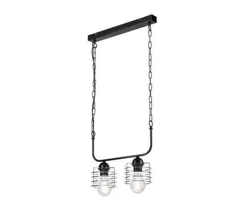 Svietidlá  Luster na reťazi MORGAN 2xE27/60W/230V čierna/chróm LM-2.157/CHROM