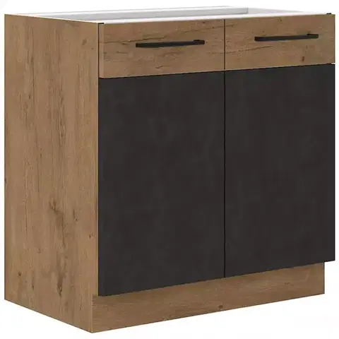 Kuchynské skrinky stojace Skrinka do kuchyne VIGO grafit mat 80ZL 2F BB