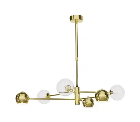 Svietidlá Jupiter 1964 - Luster na tyči MOKA 3xGU10/10W/230V + 3xG9/10W/230V zlatá/číra 1964