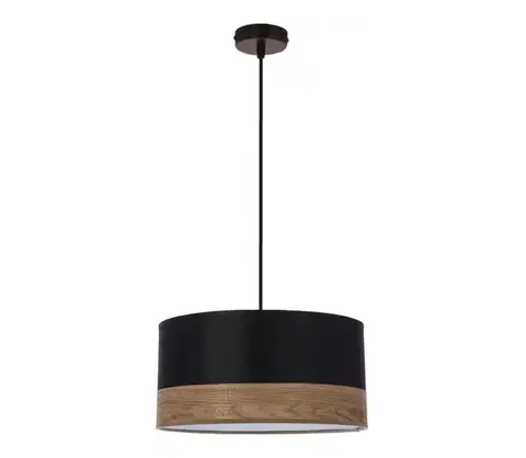Svietidlá  Luster na lanku PORTO 1xE27/60W/230V čierna/hnedá 31-17598