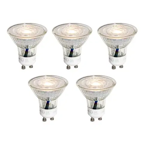 LED osvetlenie Sada 5 GU10 50mm LED žiaroviek číra 4,9W 450 lm 3000K