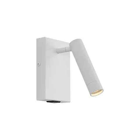 Lampy Moderné nástenné svietidlo biele nastaviteľné s USB-C - Croft