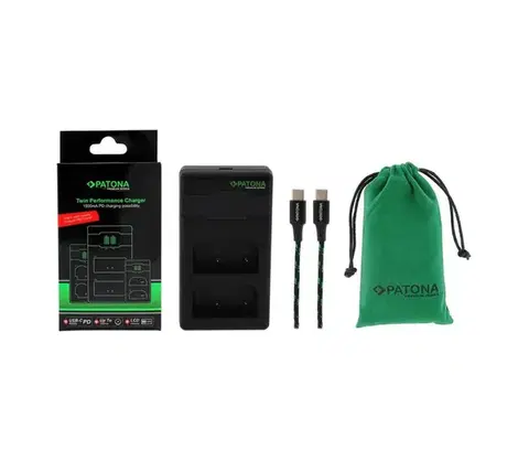 Predlžovacie káble PATONA - Rýchlonabíjačka Dual Olympus BLX-1 + kábel USB-C 0,6m PT161713