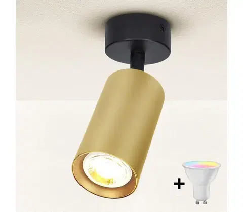 Svietidlá BRILAGI - LED stmievateľné bodové svietidlo SELE GOLDEN 1xGU10/4,8W/230V čierna/zlatá BG1005+AI2382