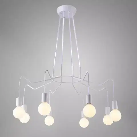 Moderné lampy do obývačky Basso Závesné svietidlo 8x40w E27 Biela matná
