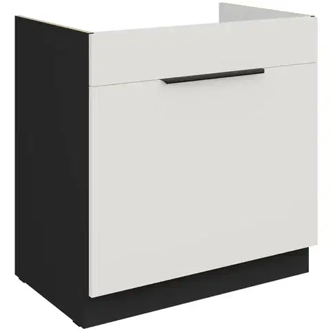 Kuchynské skrinky stojace Kuchynská skrinka Aria-Wh/Bl Anti Fingerprint 80zl 1s Bb