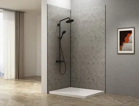 Sprchovacie kúty AQUALINE - DENIPAN obkladový panel 800x2100, šedý betón DP800GB