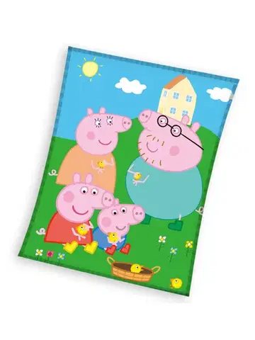 Deky Carbotex Detská mikroplyšová deka 150 x 200 cm - Prasiatko Pepina a Kuriatka
