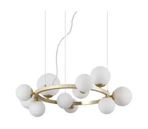 Svietidlá Ideal Lux - LED Luster na lanku PERLAGE 11xG9/3W/230V pr. 73 cm zlatá/biela 283807