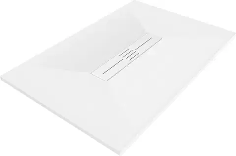 Vane MEXEN/S - Toro obdĺžniková sprchová vanička SMC 130 x 70, biela, mriežka biela 43107013-W
