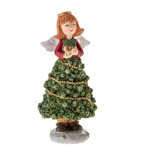 Vianočné dekorácie Vianočný anjel 12,5 cm, polyresin