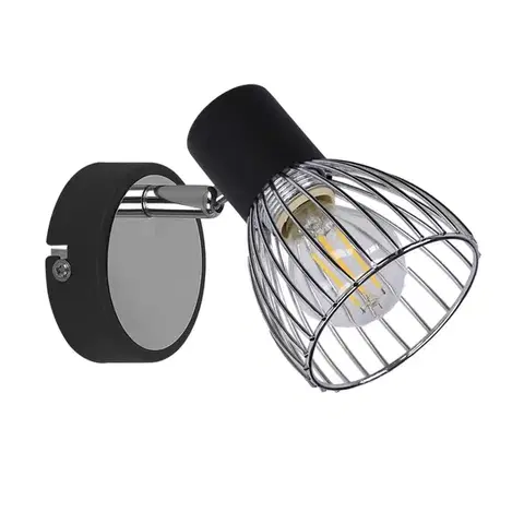 Nástenné svetlá Nástenná lampa 1X40W E14 čierna + chróm MODO