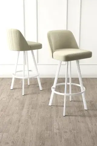 Barové stoličky Bar Stool Set (4 Pieces) Atex - Cream, White