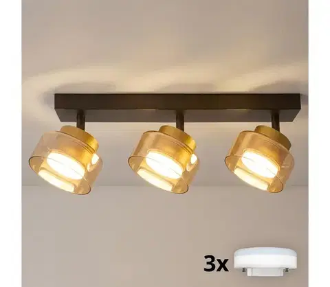 Svietidlá BRILAGI - LED Bodové svietidlo AURA LUX 3xGX53/30W/230V čierna/zlatá WO-OEM-CF-08-GLD