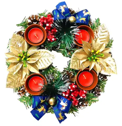 Vianočné dekorácie MAKRO - Veniec adventný dekoračný 27cm