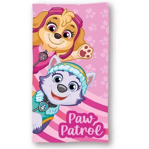 Osušky pre bábätká Detská osuška PAW PATROL ružová 70X140cm Setino Tiahome