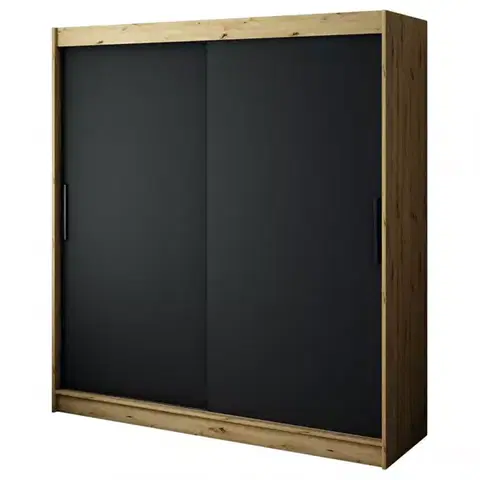 Skrine Skriňa Halifax T 200 Dub Artisan/čierna
