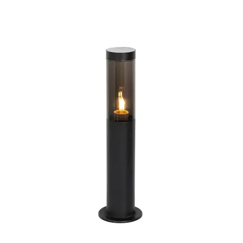 Zahradne stlpove lampy Moderné vonkajšie stĺpové svietidlo čierne 45 cm IP44 - Rox