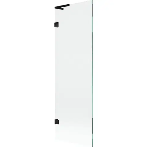 Sprchové dvere MEXEN/S - Lunar L vaňová zástena FIX 60 x 150, transparent, čierna 897L-060-000-70-00