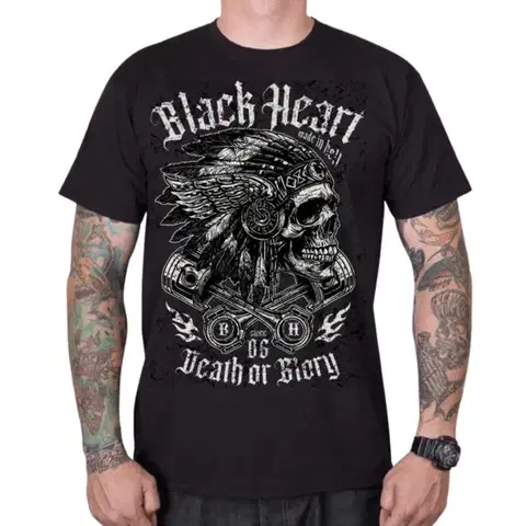 Pánske tričká Tričko BLACK HEART Huron čierna - M