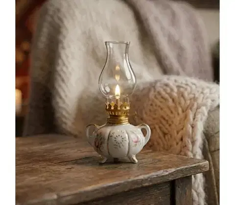 Lampy BRILAGI - Petrolejová lampa MERLIN biela/zlatá 8590828169437