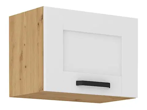 Kuchynské horné skrinky KONDELA Lula 50 GU-36 1F horná kuchynská skrinka biela / dub artisan