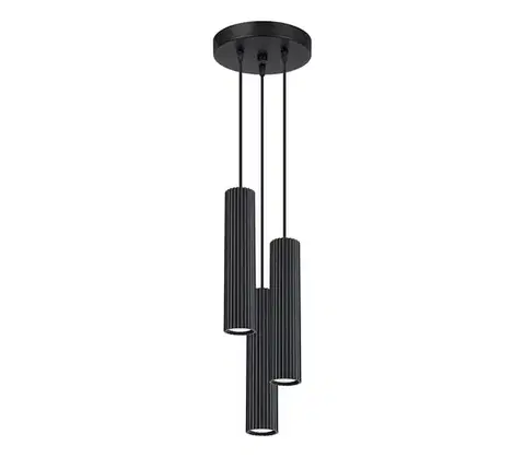 Svietidlá  SL.1576 - Luster na lanku KARBON 3xGU10/10W/230V čierna SL.1576