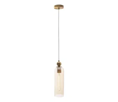 Svietidlá MAXLIGHT P0510 - Luster na lanku CAMPANILA 1xE27/40W/230V pr. 10 cm mosadz/béžová P0510