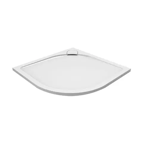 Vane Mereo Štvrťkruhová sprchová vanička s oblým kryt. sifónu, 80x80x3 cm, vr. sif., bez nožičiek, liaty mramor CV15CS