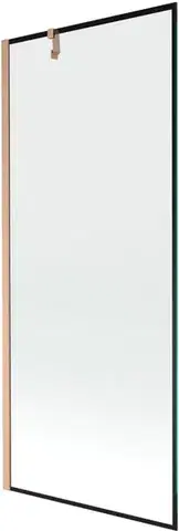Sprchové dvere MEXEN/S - Next vaňová zástena FIX 80 x 150, čierna vzor, meď kartáčovaná 895-080-000-00-70-65