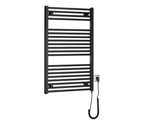 Svietidlá Aqualine - Kúpeľňový elektrický radiátor DIRECT-E 400W 96x60 cm matná čierna ILE96TB