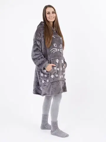 Dámske mikiny MKLozkoviny.sk Baránková mikina mikroplyš – Fúzač sivá veľkosť M